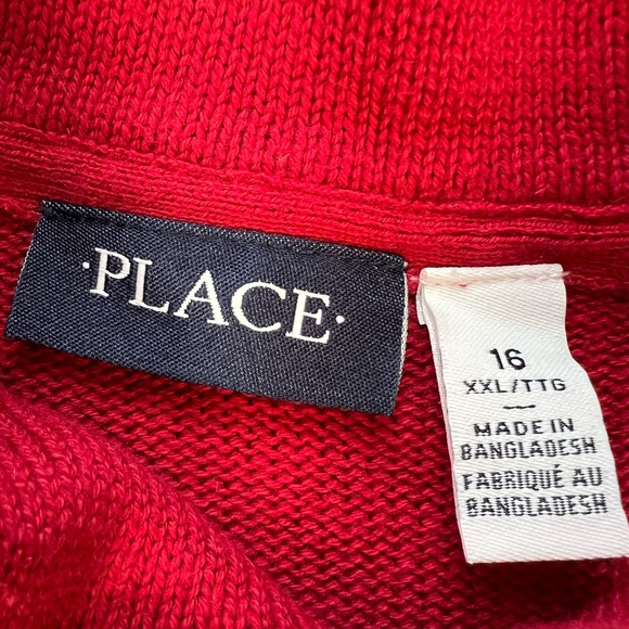 Children's Place Fair Isle Christmas Cardigan Sweater Shawl BOYS 16 XXL Holiday - Picture 5 of 7